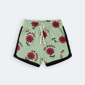 BLUE OH HAPPY DAYS PRINT SHORTS FOR GIRLS